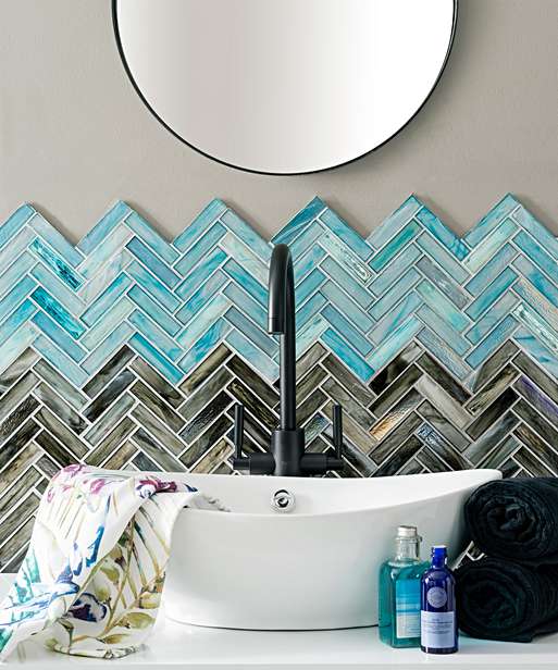 Mẫu gạch mosaic đẹp ốp bồn rửa mặt