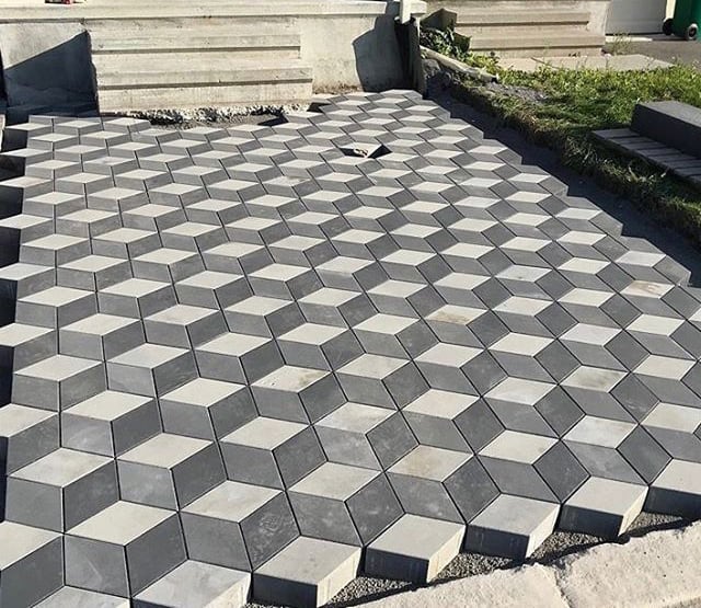 Gạch hình thoi 3D tự chèn