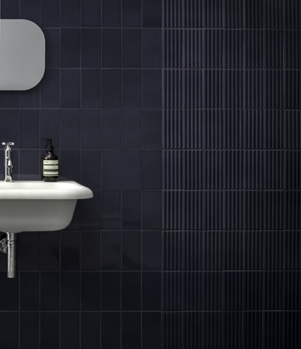 Phối gạch thẻ Demin và gạch Mosaic ốp tường Phối gạch thẻ Demin và gạch Mosaic ốp tường