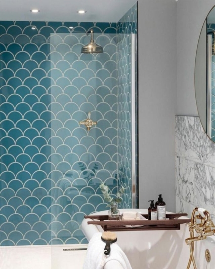 Gạch vảy cá Turkish ốp tường nhà tắm Gạch vảy cá Turkish ốp tường nhà tắm