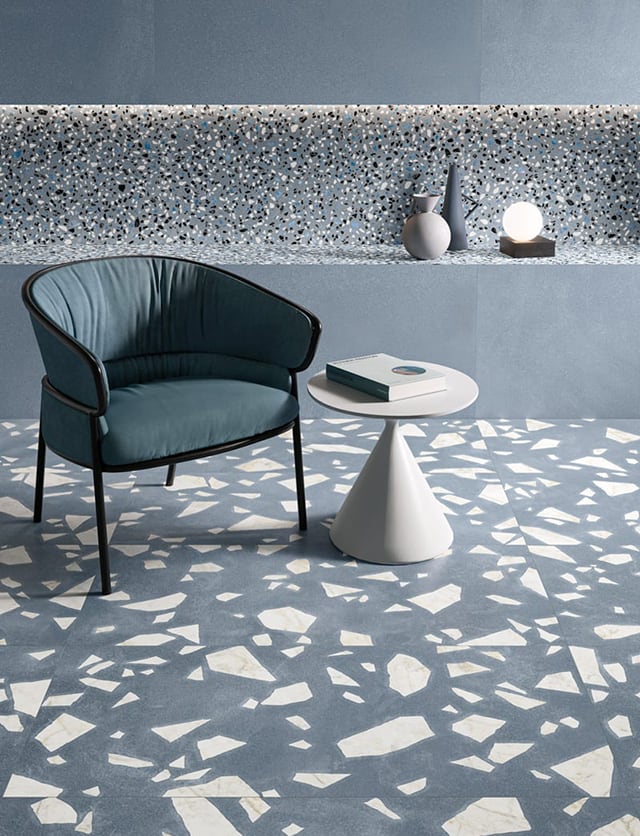 Gạch lát nền vân đá Terrazzo màu Blue Gạch lát nền vân đá Terrazzo màu Blue