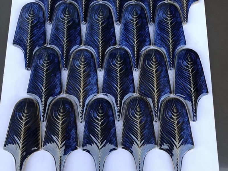 Gạch lông công 3D Navy