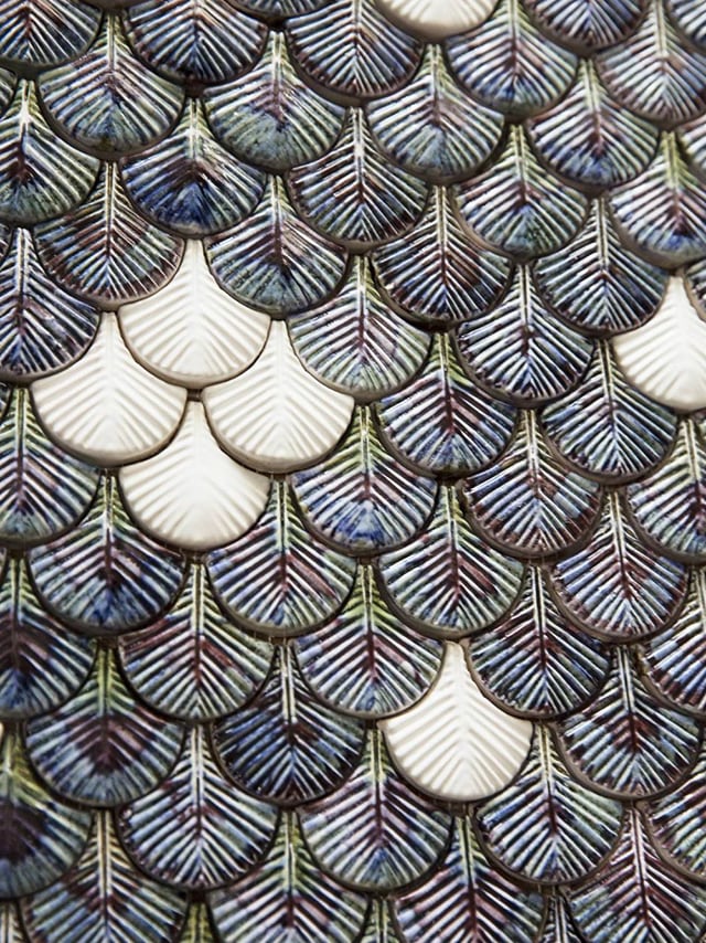 Mẫu gạch 3D Mosaic lông vũ