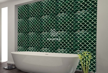 Gạch trang trí vảy cá Emerald Green