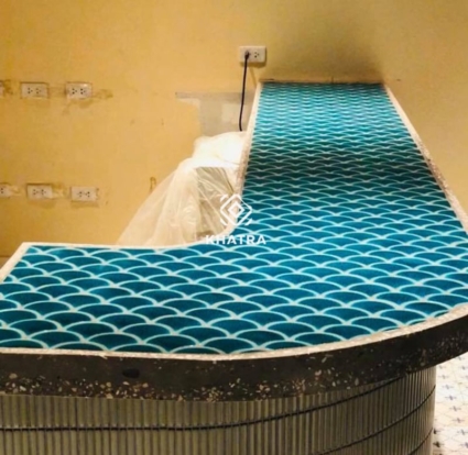 Gạch vảy cá Aqua Blue ốp lát