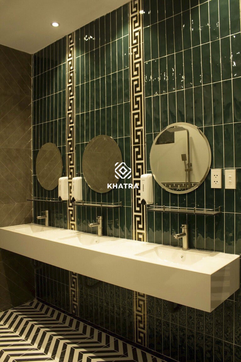 Gạch thẻ Green gợn ốp tường