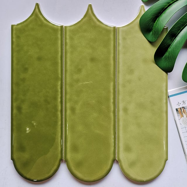 Gạch màu Olive hình lông vũ