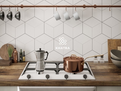 Gạch lục giác 3D035 ốp bếp