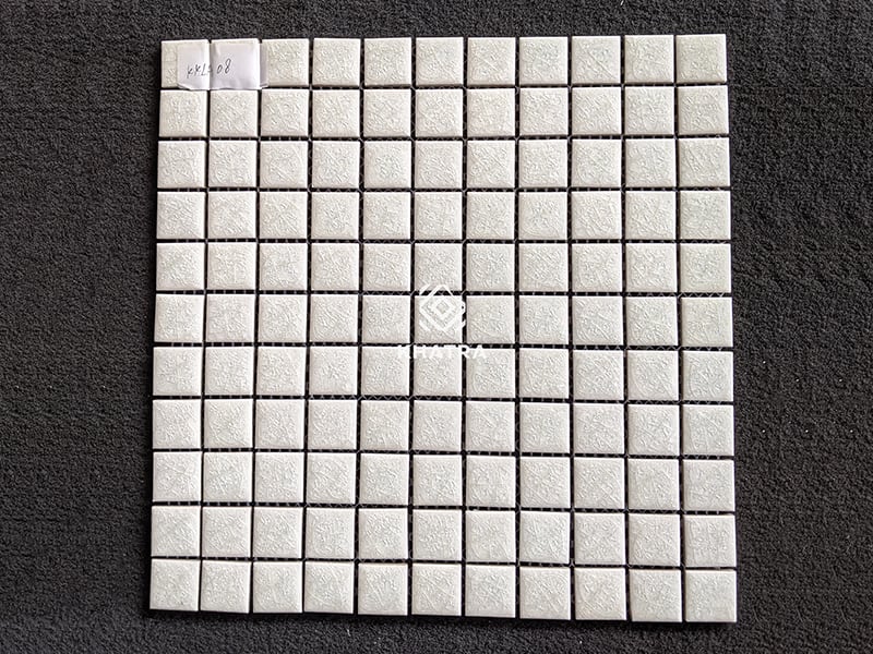 Gạch mosaic men rạn trắng KKLA08