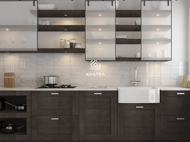 Gạch thẻ Marble ốp bếp