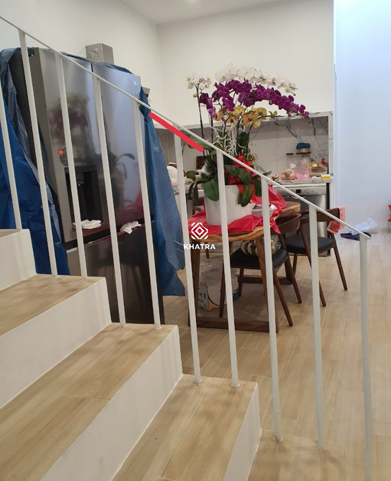 Gạch giả gỗ W96007 lát nền cầu thang
