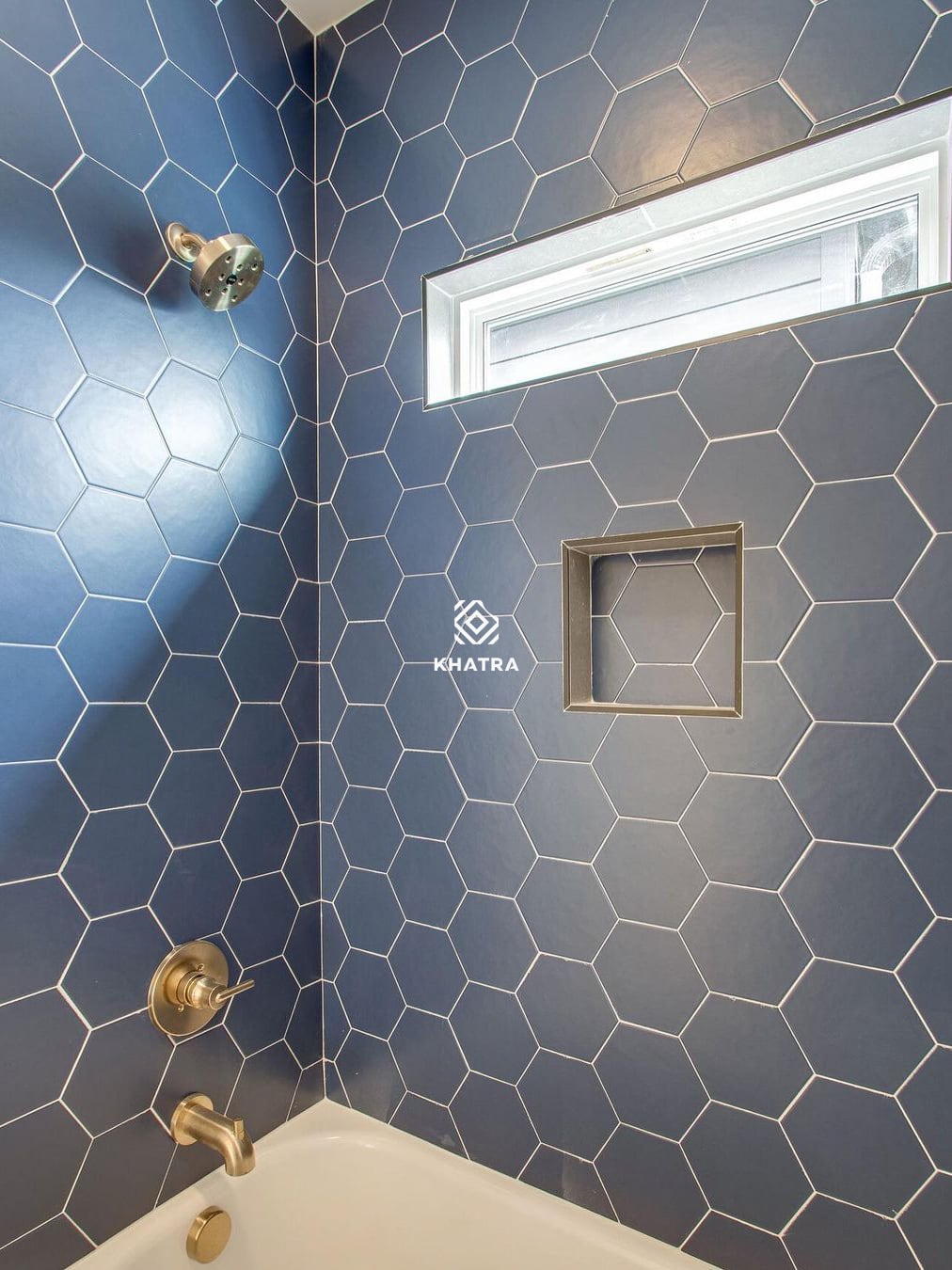 Gạch lục giác Navy Blue ốp tường nhà tắm Gạch lục giác Navy Blue ốp tường nhà tắm