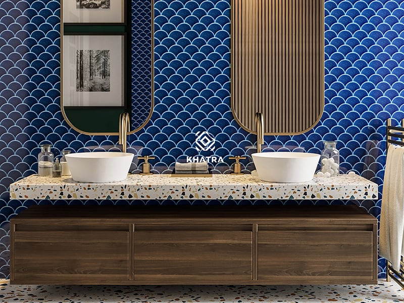 Gạch vảy cá Navy Blue
