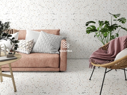 a living room with a couch and a chair