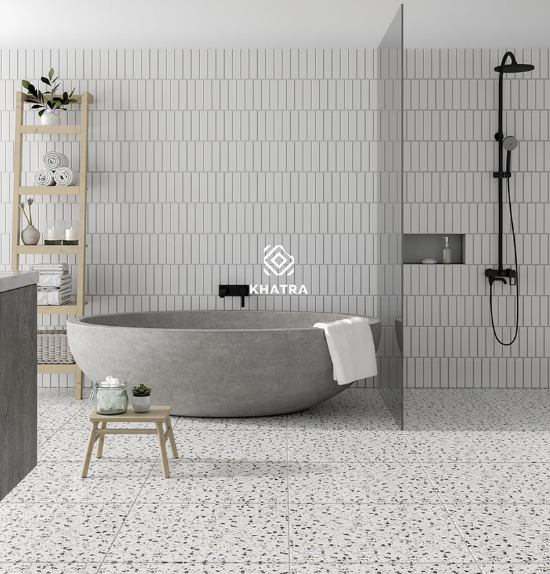 Phối gạch terrazzo JY6029 với gạch thẻ 50200