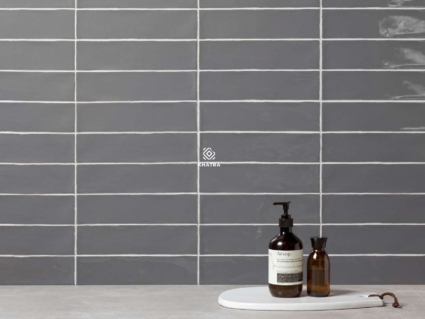 Gạch thẻ gợn Dark Grey ốp tường nhà tắm