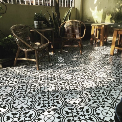Gạch bông P201D lát quán cafe