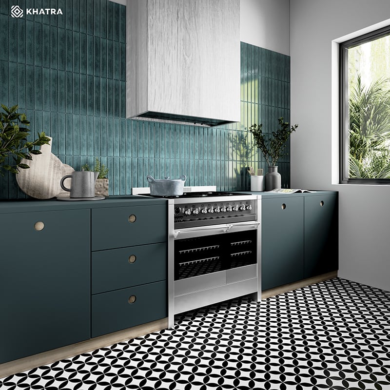 Phối gạch Pine 6202 với gạch bông B201H