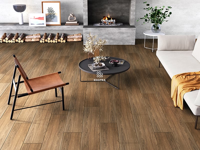 Gạch vân gỗ màu nâu lát nền W99007