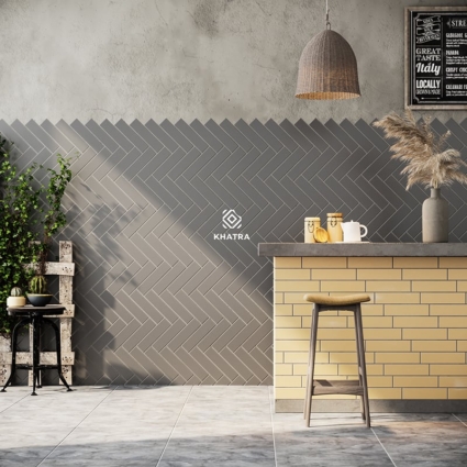 Phối thẻ xám và thẻ BT4 ốp tường bếp