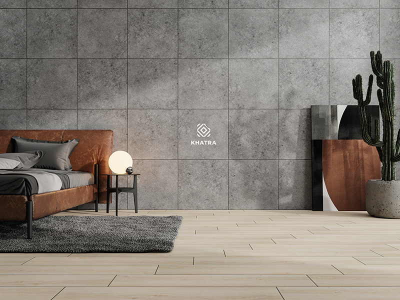Phối gạch Granite ốp tường với gạch gỗ lát nền