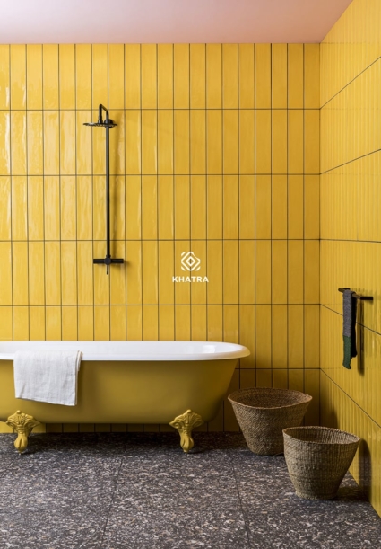 Gạch thẻ Amber 730WEP3 phối Terrazzo