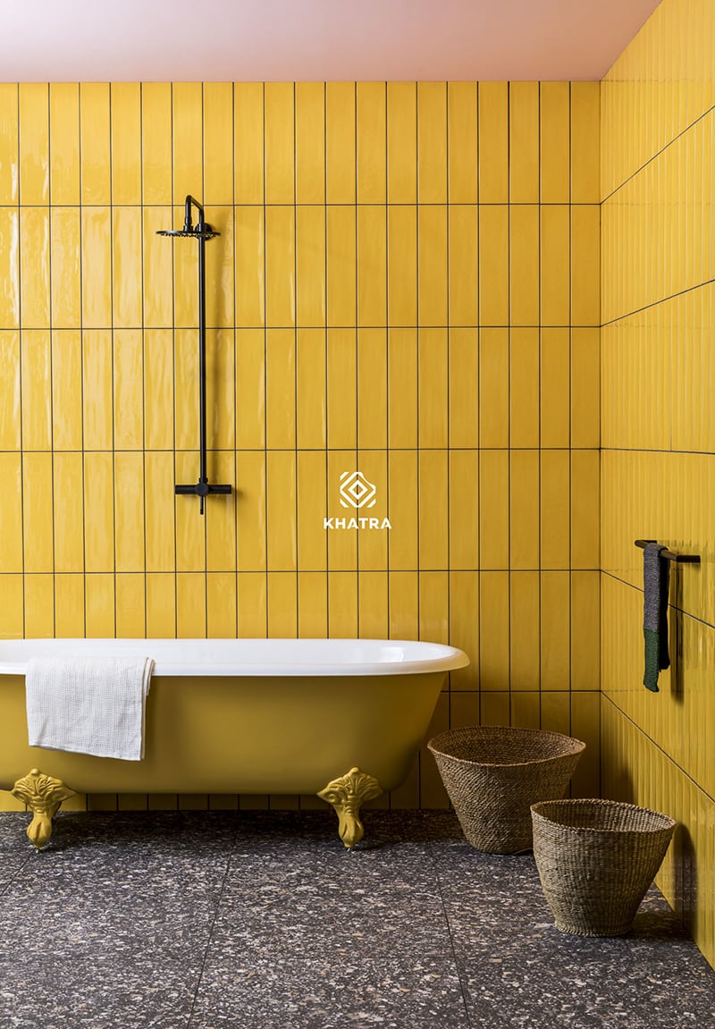 Gạch thẻ Amber 730WEP3 phối Terrazzo