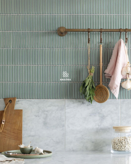 Gạch thẻ Stripe Light Green