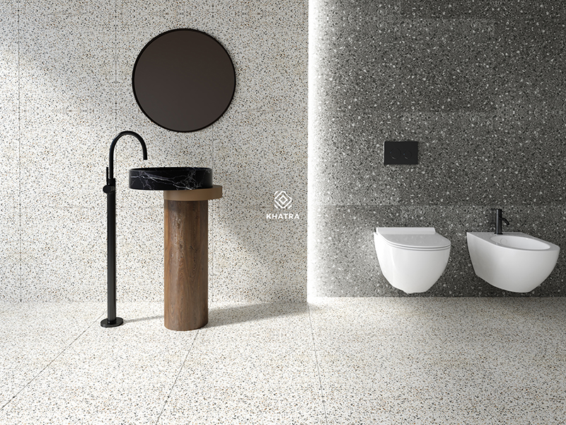Phối gạch Terrazzo KT-6002 với KT-6005