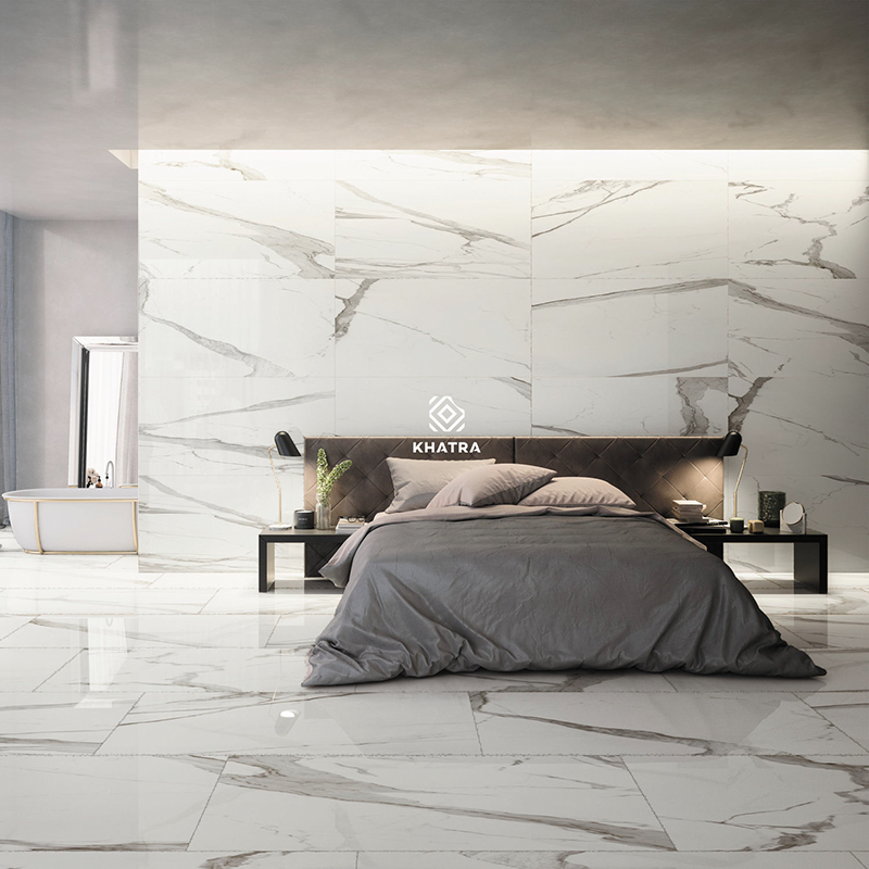Gạch Marble vân khói ốp tường phòng ngủ