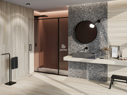 Gạch Terrazzo KT6005 phối gạch giả gỗ W96007