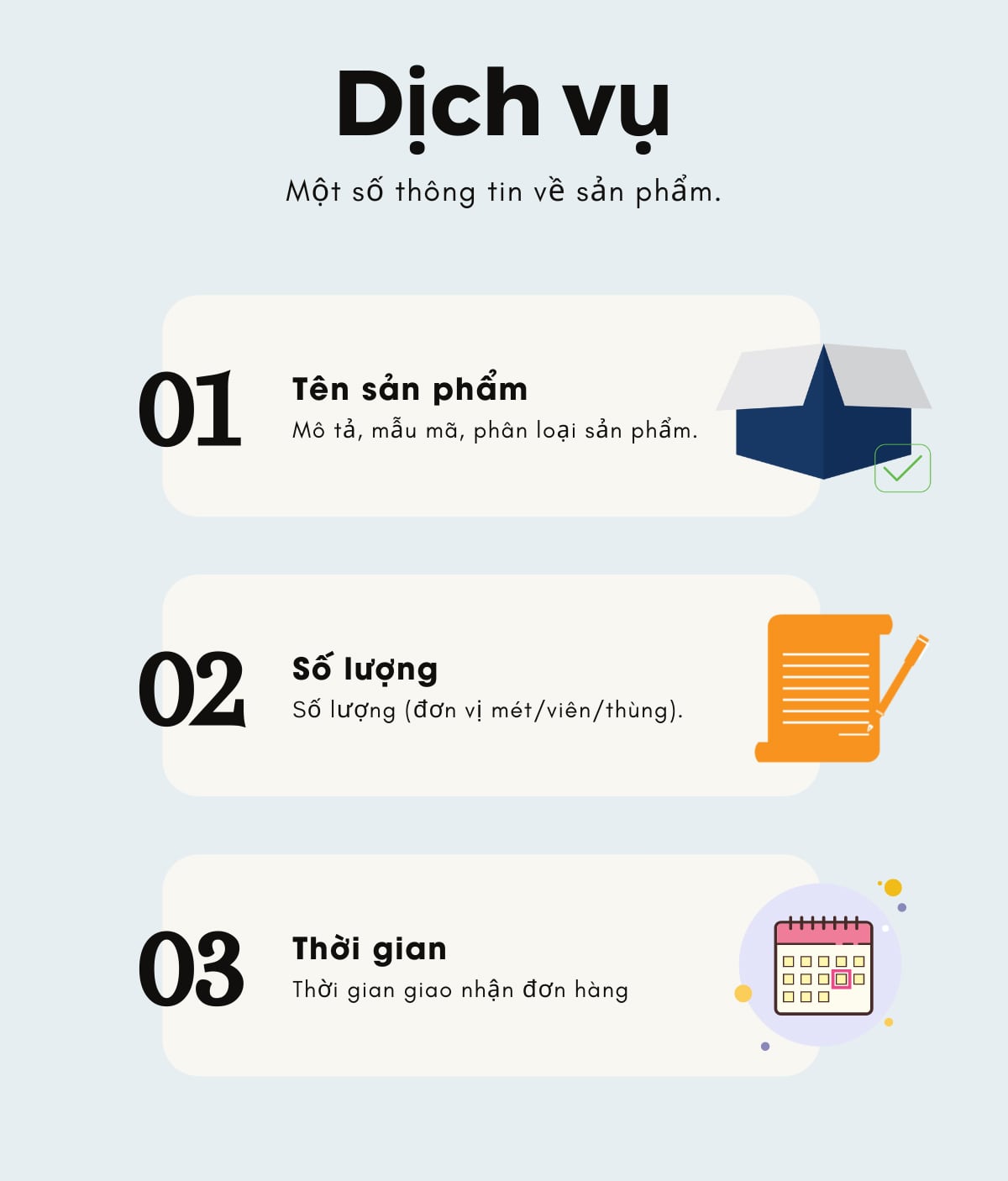 Thông tin về dịch vụ Thông tin về dịch vụ