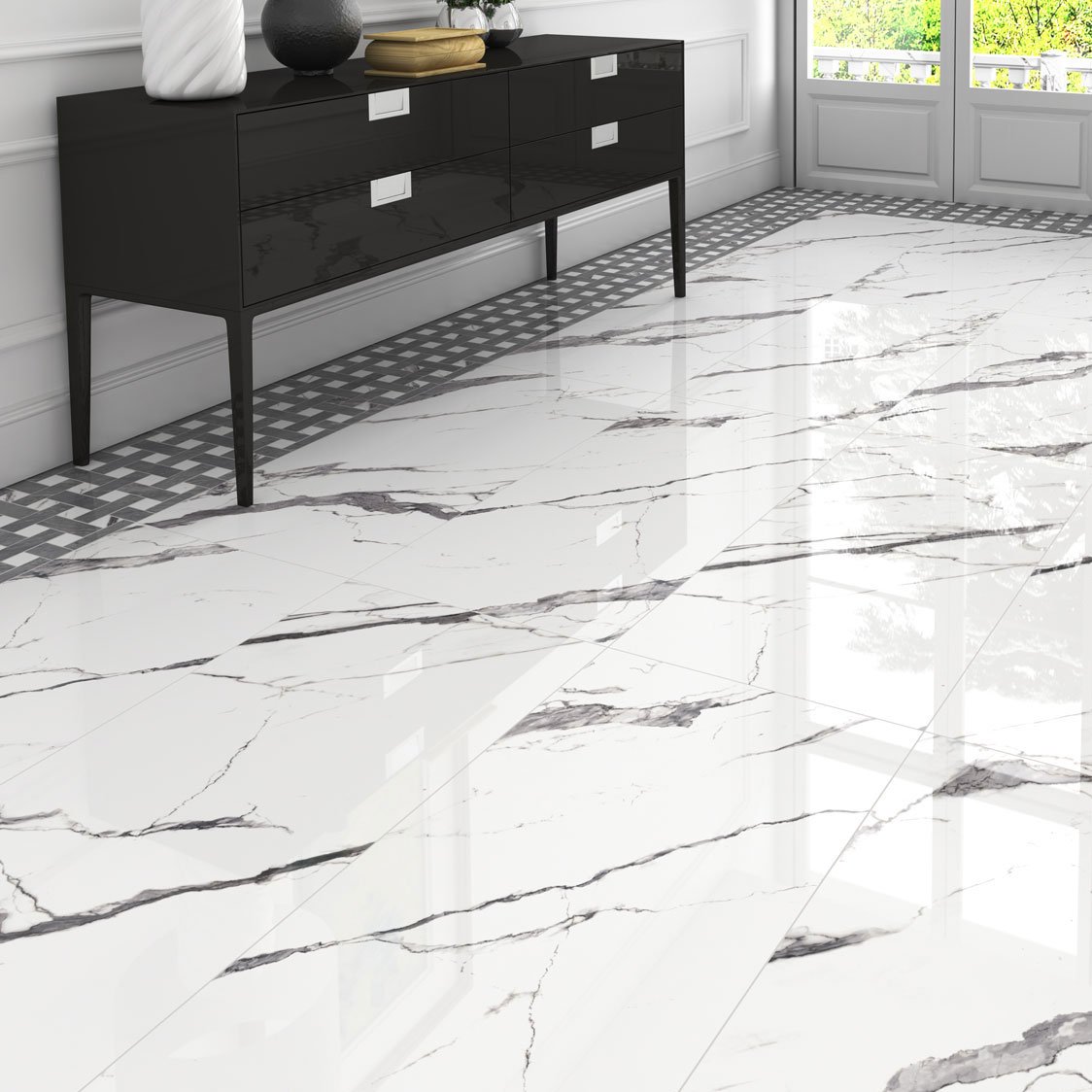 Gạch Ceramic bóng kiếng lát sàn