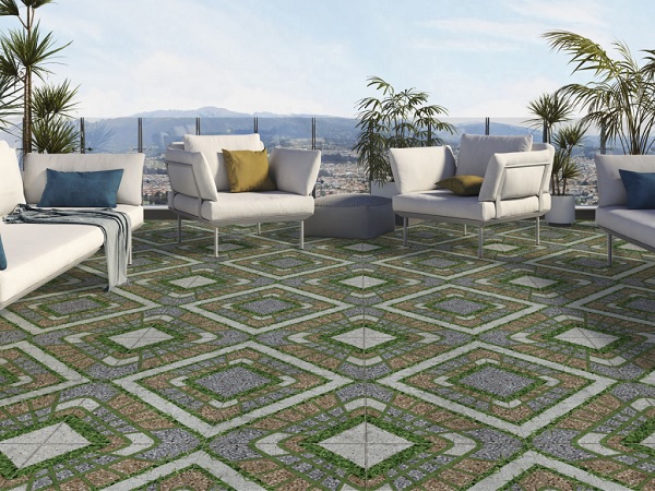 Viglacera grass tiles for resort rooftop terrace