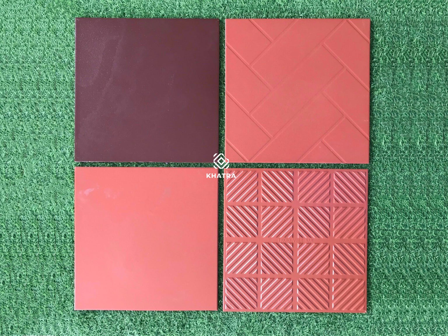 Red cotto garden paving tile samples