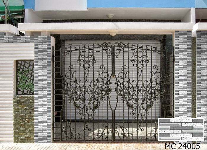 Mẫu gạch ốp trụ cổng đẹp sáng màu