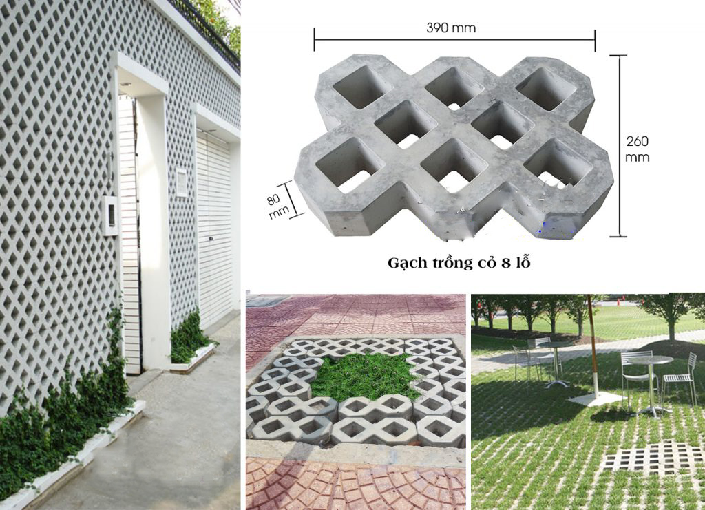 Kích thước gạch trồng cỏ