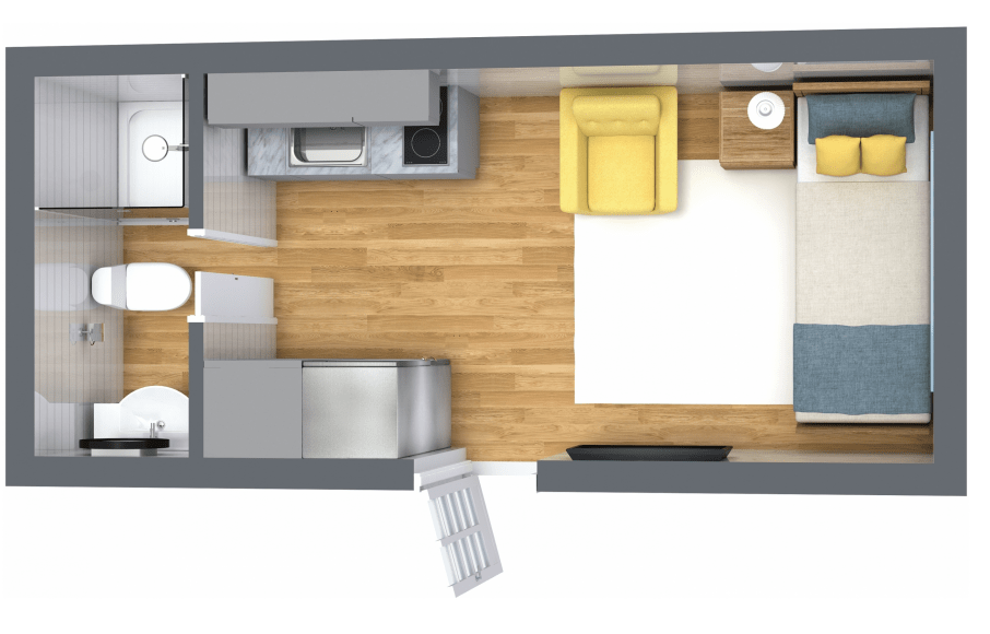 Sơ đồ căn hộ container 20 feet