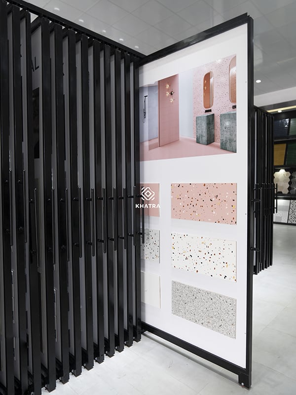 Phối gạch Terrazzo với gạch ốp 300x600