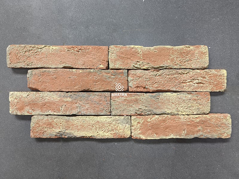 Small antique-look red brick tiles