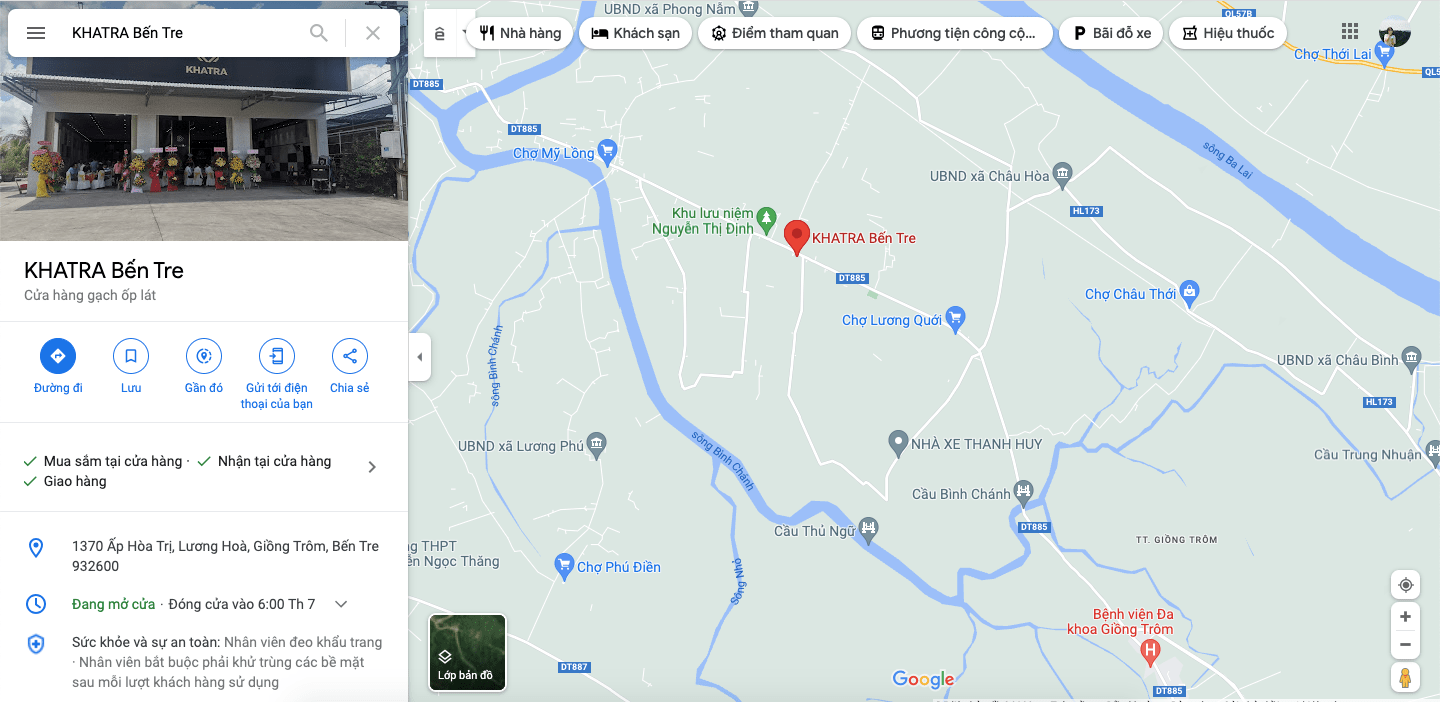 Location of Khatra Ben Tre showroom