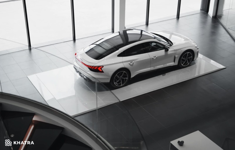 Gạch Super Black lát nền chuỗi Showroom Audi