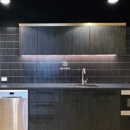 Gạch thẻ Stripe Black 307 ốp bếp