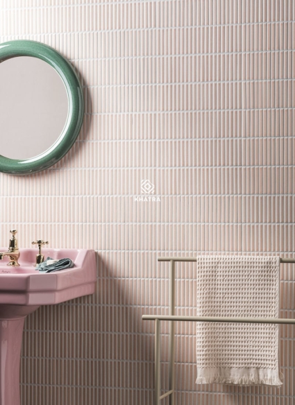 Gạch thẻ stripe pink 92EB99 ốp tường