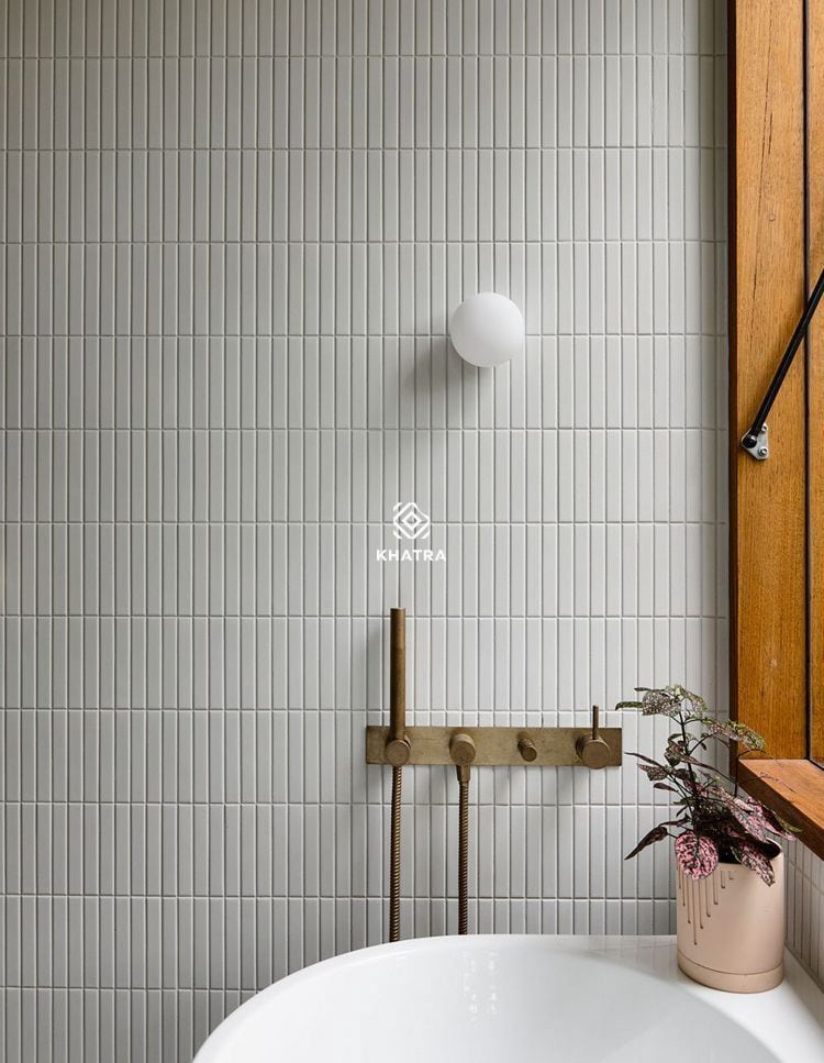 Gạch thẻ Stripe White 301 ốp tường Gạch thẻ Stripe White 301 ốp tường