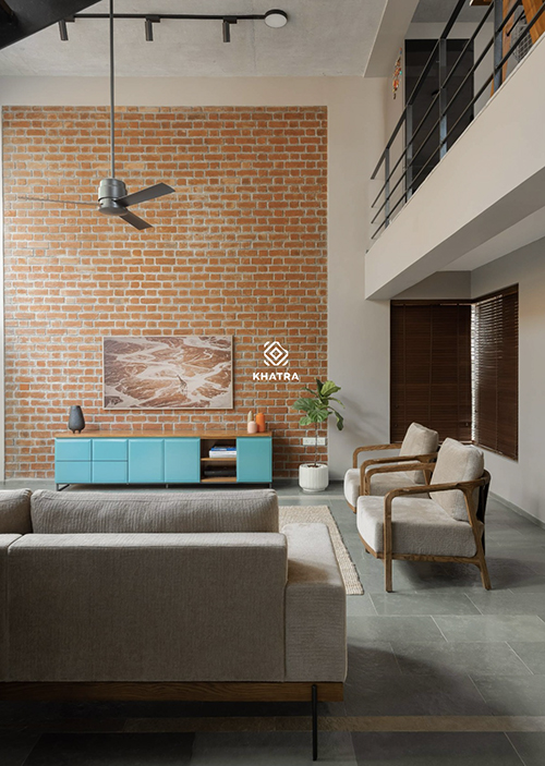 Red tunnel bricks for living room wall cladding