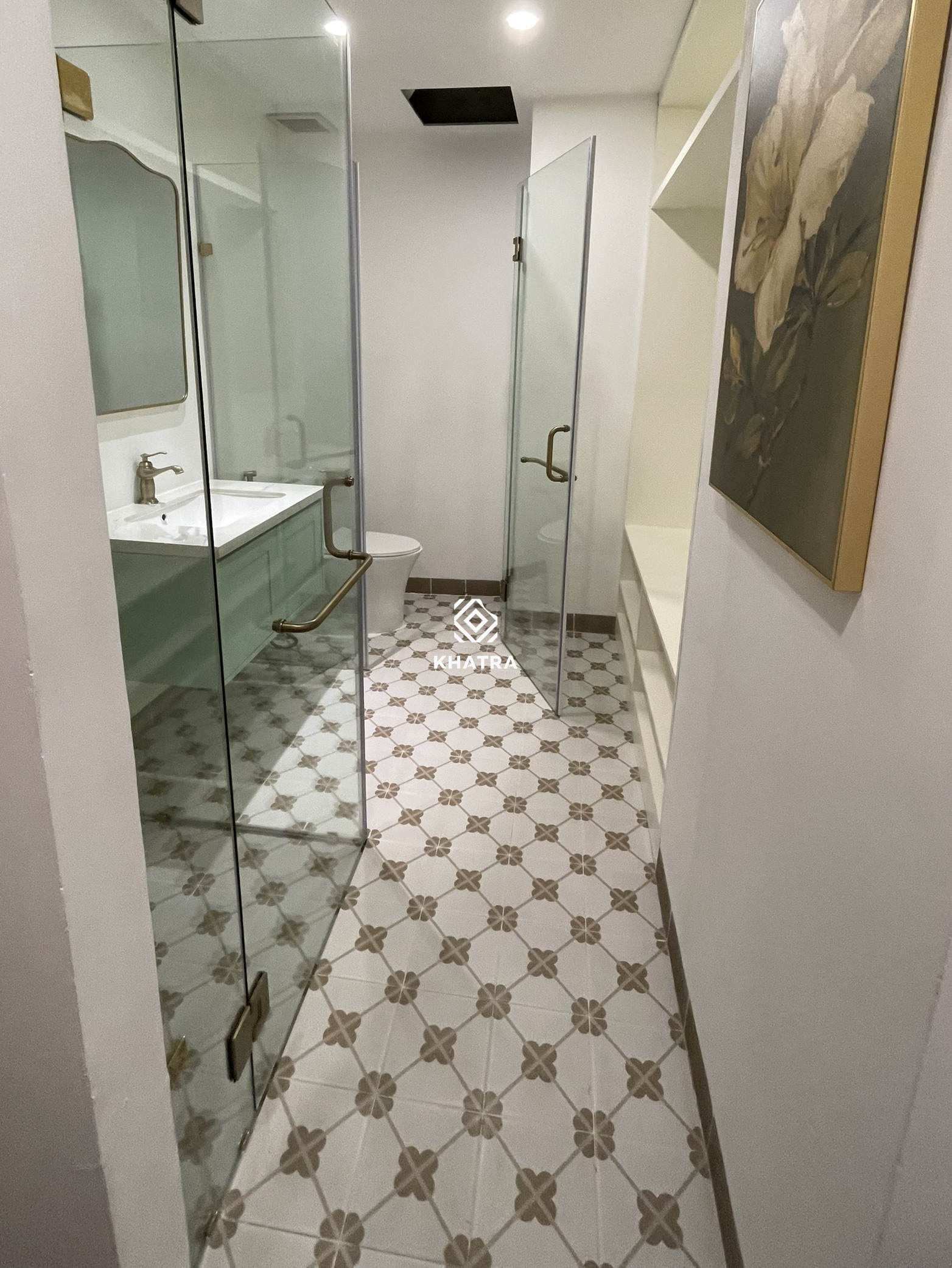 Gạch bông TI-01 lát nền wc hình thực tế