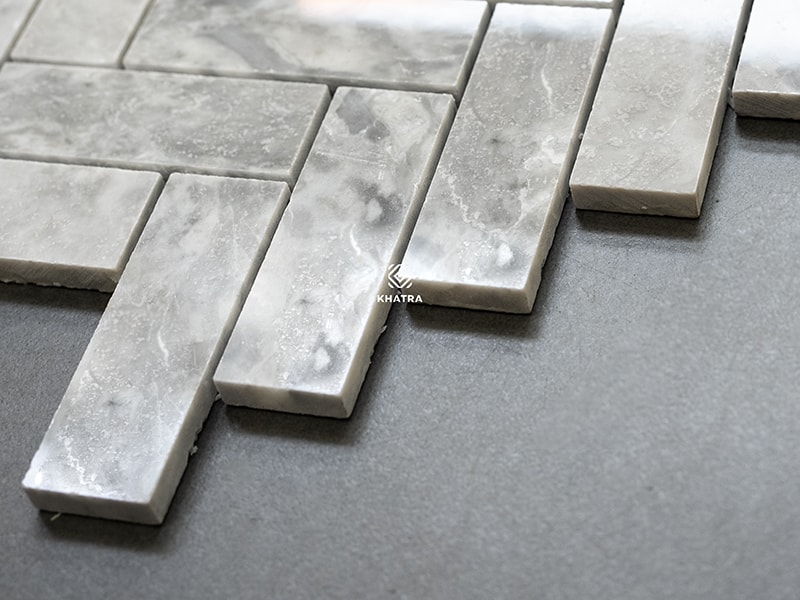 Xương gạch Mosaic đá Bianco Herring Bone