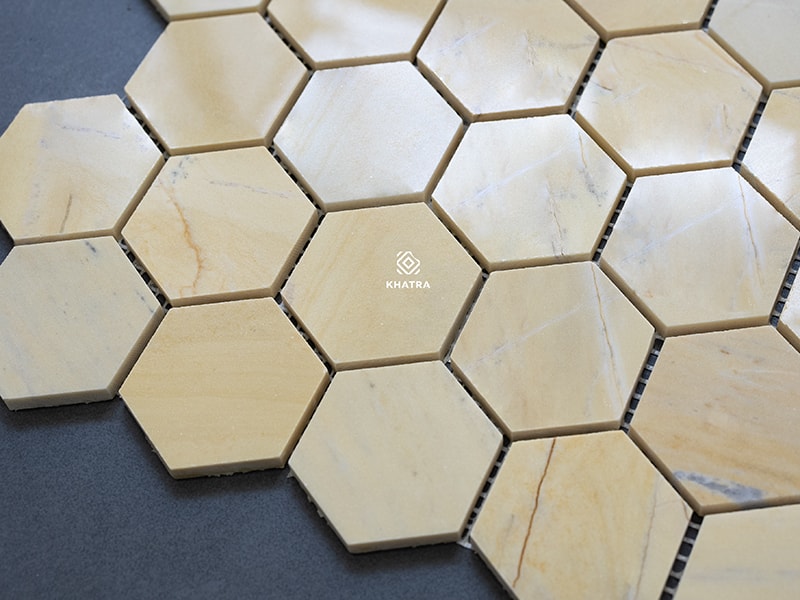 Bề mặt gạch Mosaic KM Crema Hex