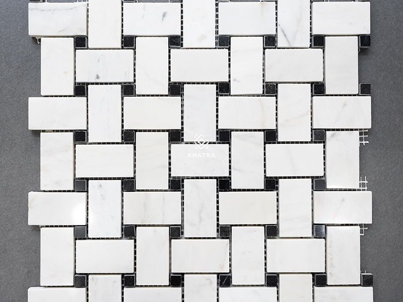 Bề mặt gạch mosaic đá KM Cross Hatch